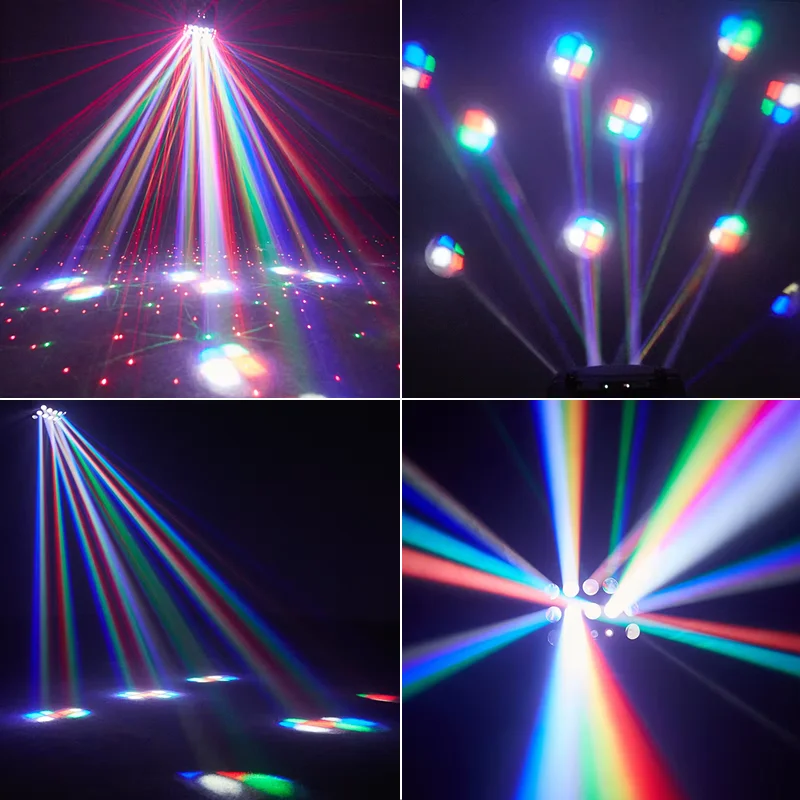 4IN1 Remote control Disco light LED butterfly light 8x100MW Red laser DMX512 light dj party wedding KTV bar stage light show