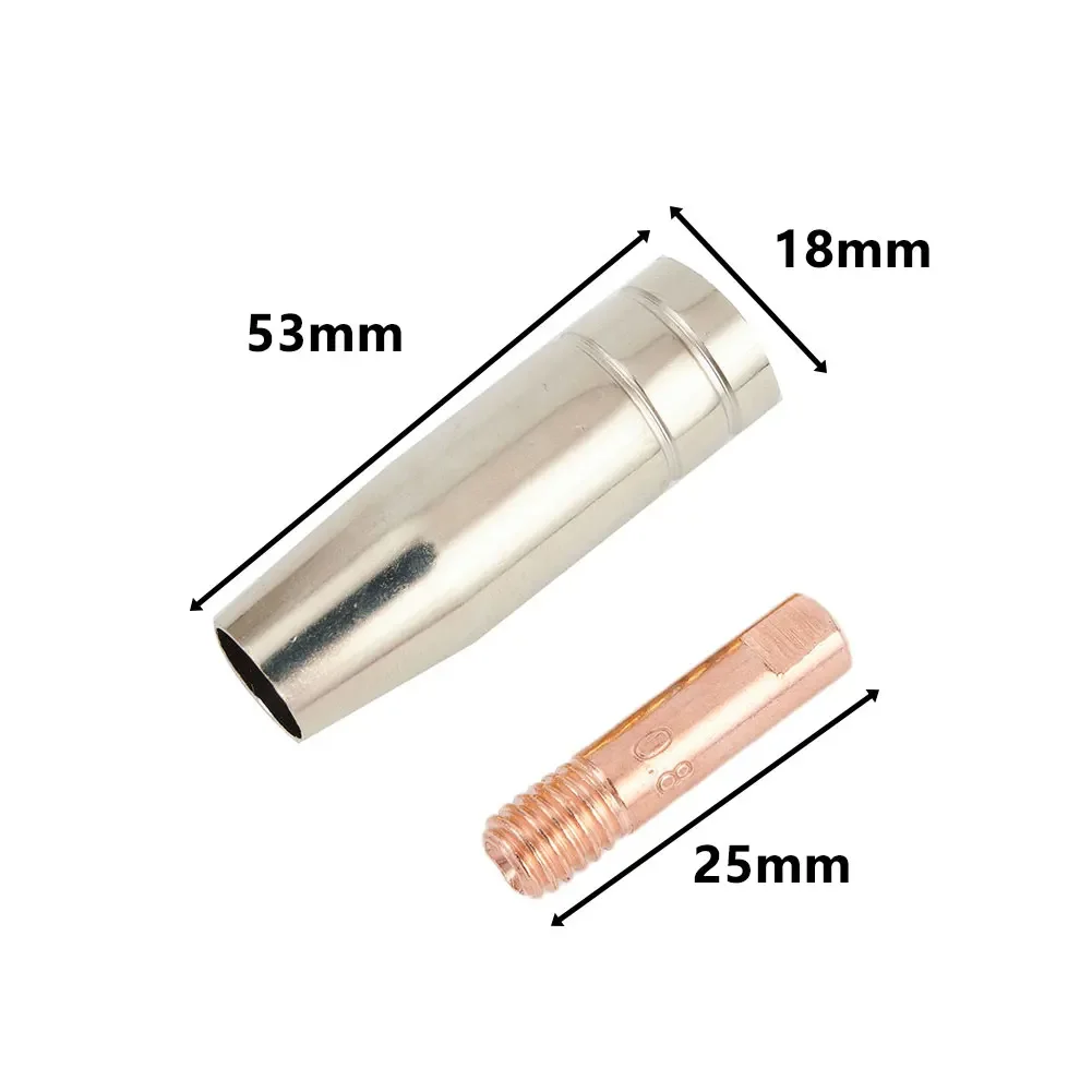 3 PCS Welder Nozzle Part Kit 15AK Conductive Tip Nozzles Contact Tips For MIG Welding Torch Welding 0.6/0.8/0.9/1.0/1.2mm