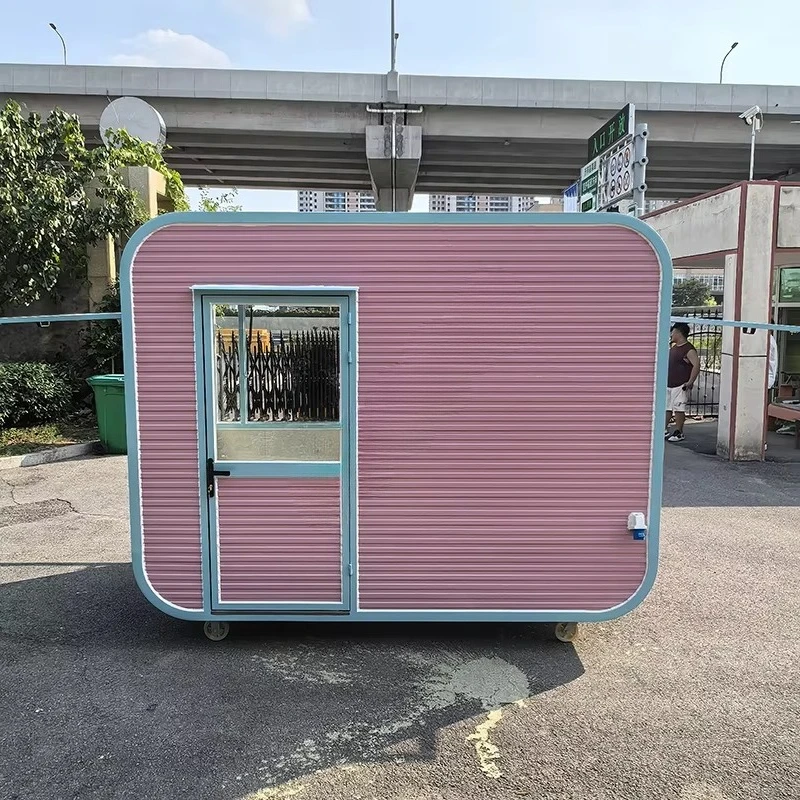 عربة آيس كريم جذابة ومتينة، شاحنة طعام مقطورة للوجبات السريعة مع معدات مطاعم المطبخ الكاملة