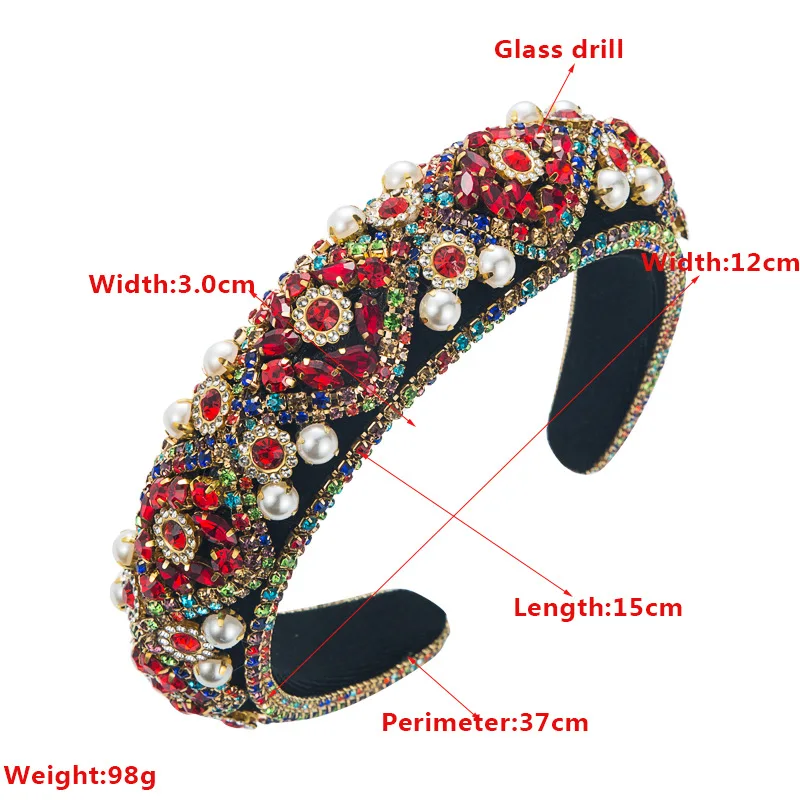 New Fashion Rhinestone Pearl Headband Trend Retro Sponge Hair Hoop Ladies Elegant Wedding Bridal Hair Accessories