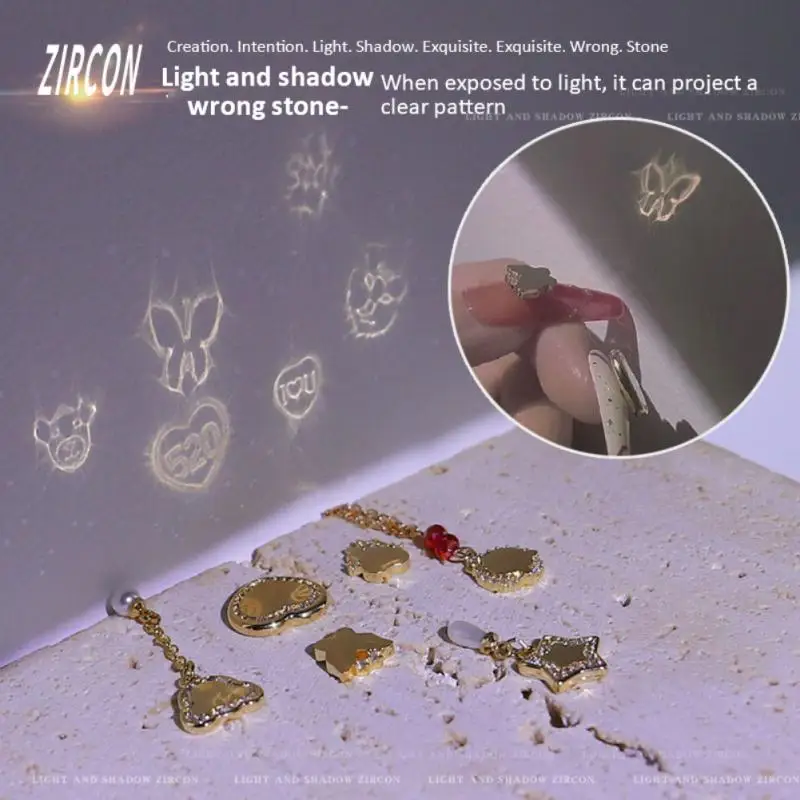 الزركون مسمار الفن مجوهرات مسمار حجر الراين ضوء الظل الإسقاط سلسلة قلادة مانيكير مسمار الفن الديكور مسمار الملحقات