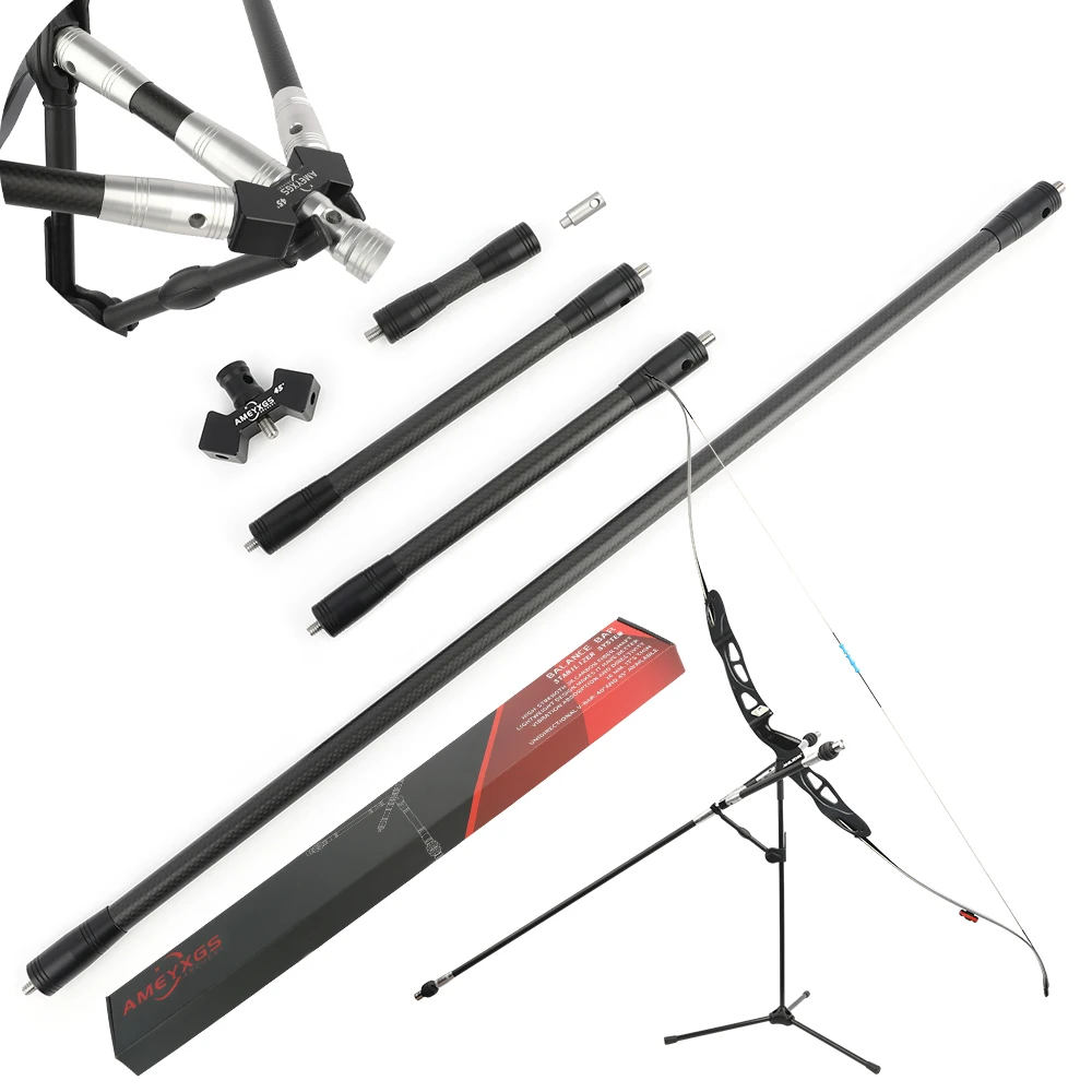 

Archery Balance Bar Set 3K Carbon Bow Stabilizer 40°/45° V-bar Bow Outdoor Hunting Targeting Shooting Damper Shock Absorption