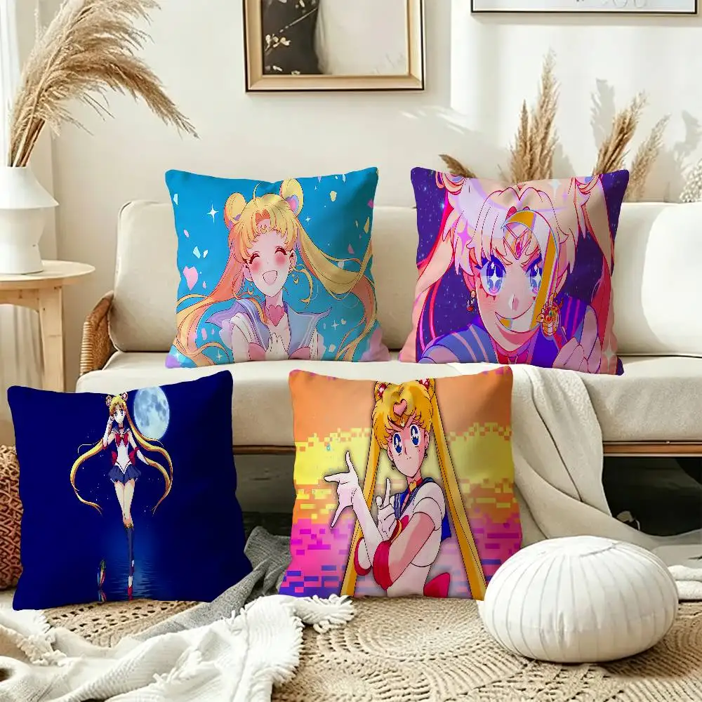 S-SAILOR Anime M-MOON Cushion Cover Decorative Pillow Sofa Home Decor case pillow cases