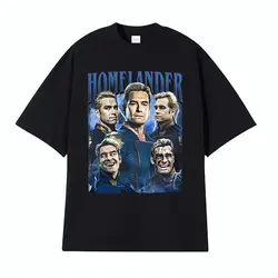 Limited Homelander Vintage Graphic T Shirt Men's Clothing Harajuku Gothic Classic Tshirts Unisex Casual Cotton Oversized T-shirt