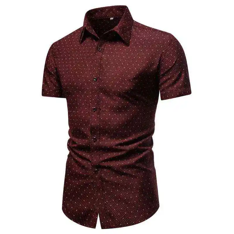 Men's Formal Shirt Single-Breasted Summer Top Lapel Su Special Wide Fit Gradient Sun Protection Treatment Cotton Blend
