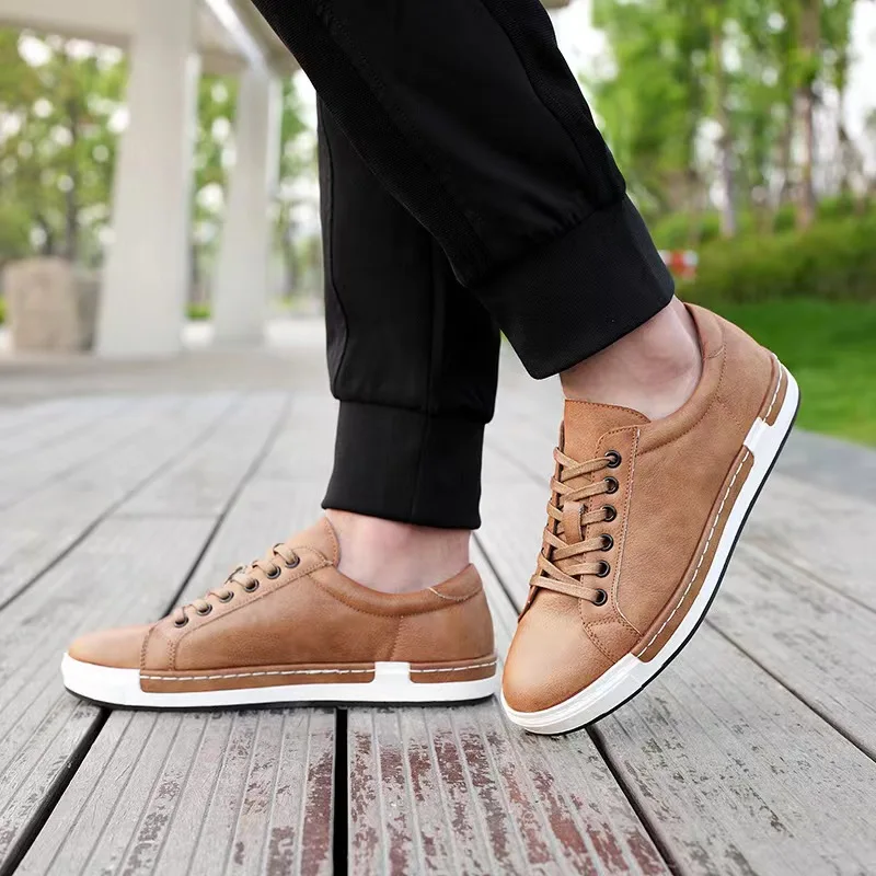 Large Men's Shoes 2023 Autumn New Men's Leather Casual Sports Shoes Men's Suede Shoes Comfortable Flat Shoes Fashion Board Shoes