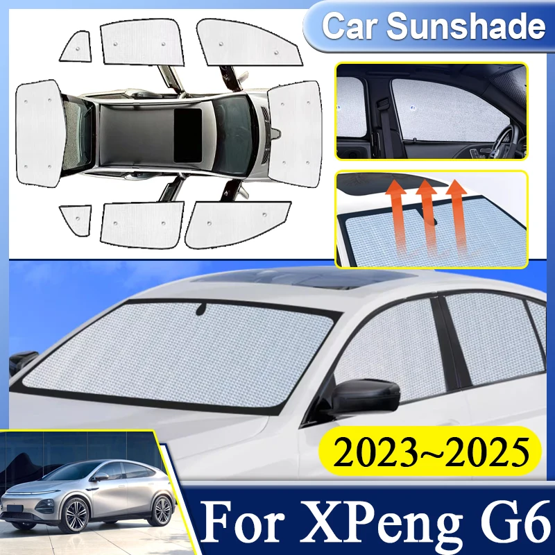 

Автомобильные козырьки с защитой от УФ-лучей для XPeng G6, аксессуары 2023 2024 2025, авто зонтик, солнцезащитные козырьки на лобовое стекло, наклейка на крышку