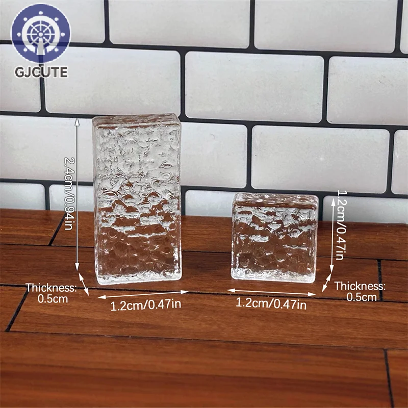 Mini Briques Transparentes pour Maison de Course, Accessoire de Construction Miniature, Ondulation de l'Eau, Mur en Verre de Clip, Modèle de Brique, Micro Scène, 20 Pièces