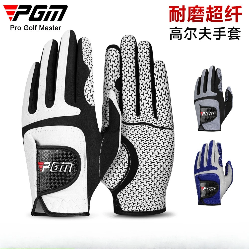 

PGM Golf Gloves Men's Stretch Magic Gloves Anti-Slip Breathable Microfiber Cloth Gloves Single