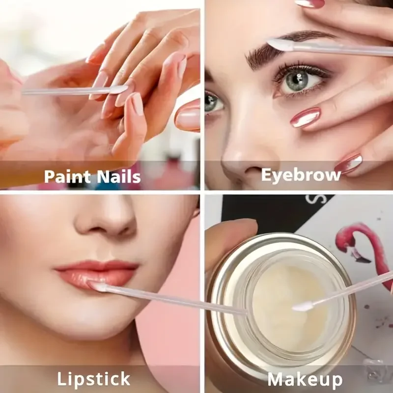 25 個両頭まつげブラシ綿棒リップブラシ使い捨てマスカラブラシまつげエクステンションツール 2 in 1 メイクブラシ