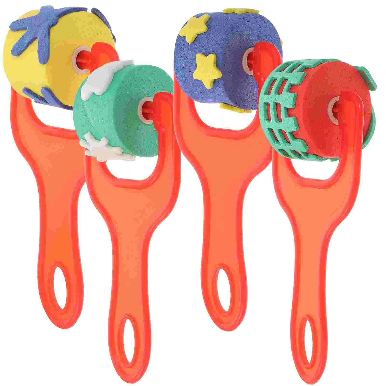 

Childrens Toys Sponge Painting Roller Wheel Seal Kids Handprint Ornament Kit Drawing Stuff