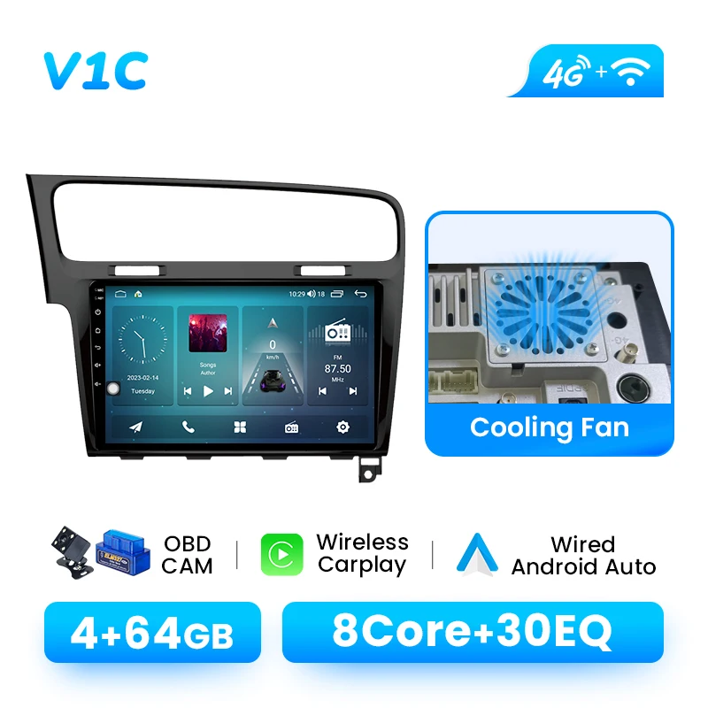 Draadloze Carplay GPS Auto Multimedia Speler Voor VW Golf 7 2013-2017 Android 14 Radio 1280*720 IPS navigatie DSP AI Voice