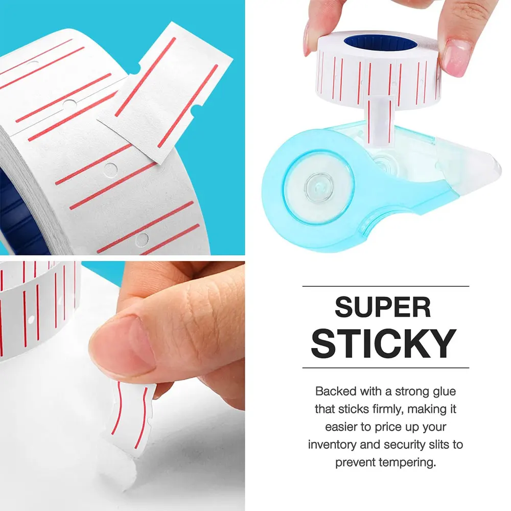 30 Rolls 15000pcs White Price Gun Labels for Mx-5500 Labeller White Pricemarker Stickers Plus 3 Piece Refill Ink Rolls。 - Detail 1