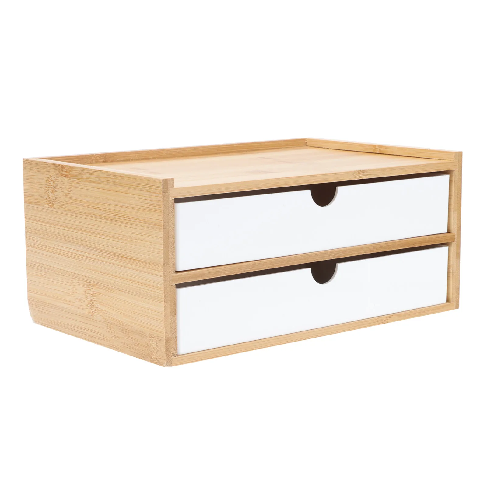 1Pcs Bamboo ABS Cosmetics Storage Box Organizer For Countertop Storage Box Organize Separate Neat Orderly Skin