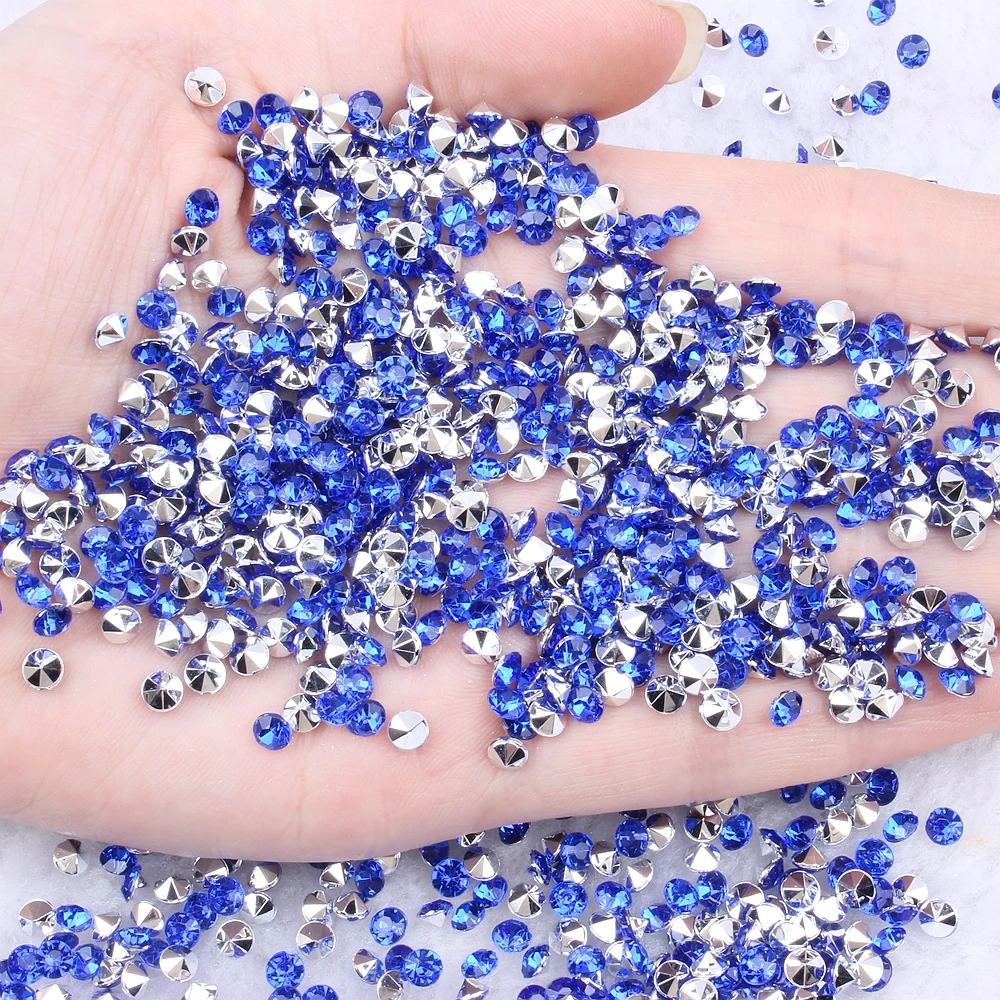 New Shiny Acrylic Rhinestones Many Colors 10mm 100pcs Pointback Stones Loose Strass Beads DIY Nail Art Decorations