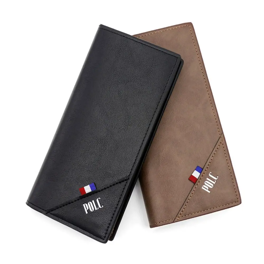 Waterproof Men's Long Wallet with Zipper Large Capacity Male Leather Purse Delicate Wear-resistant Card Wallet Outdoor