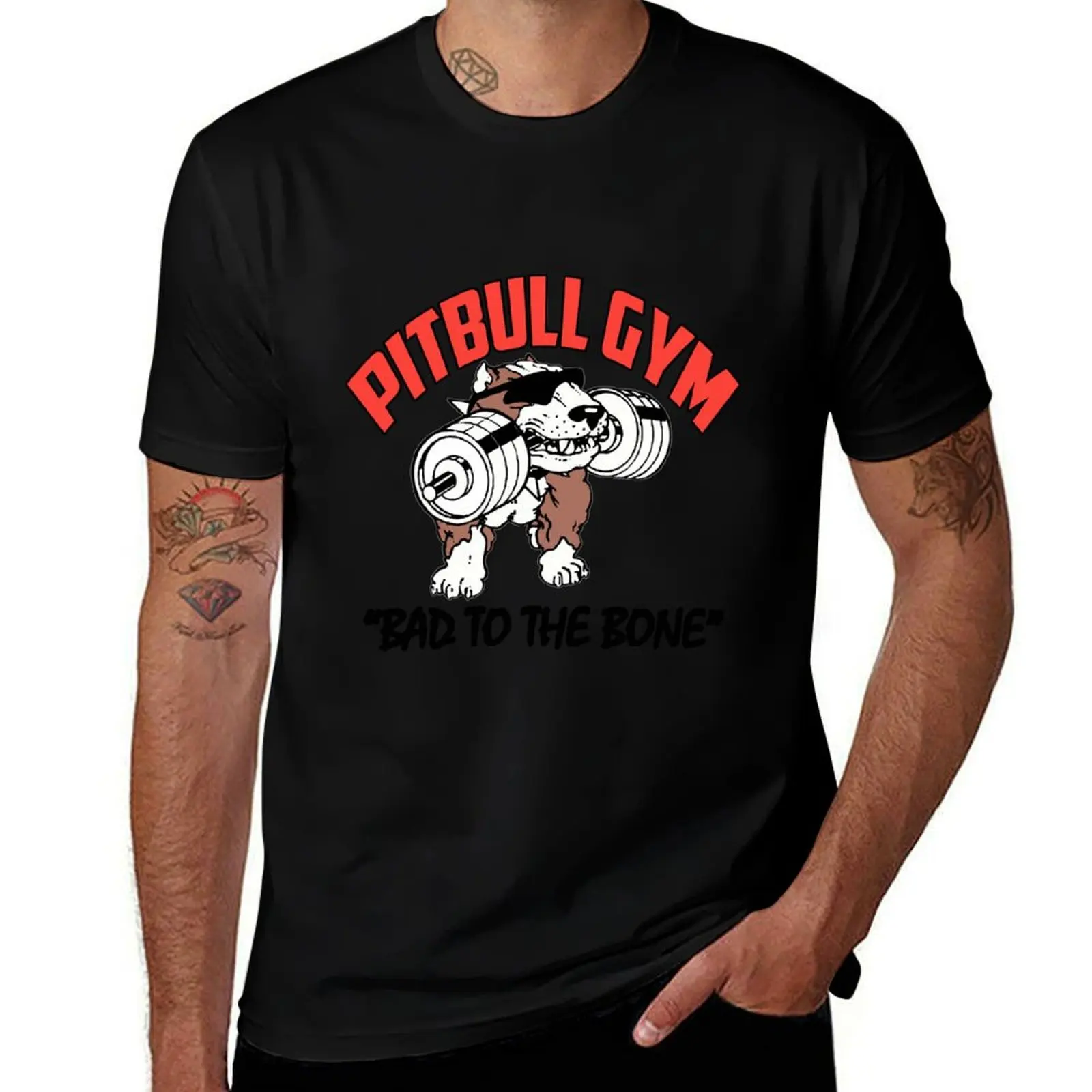PITBULL GYM 2 T-Shirt Basic Solid Color Casual Tee Shirt T-Shirt