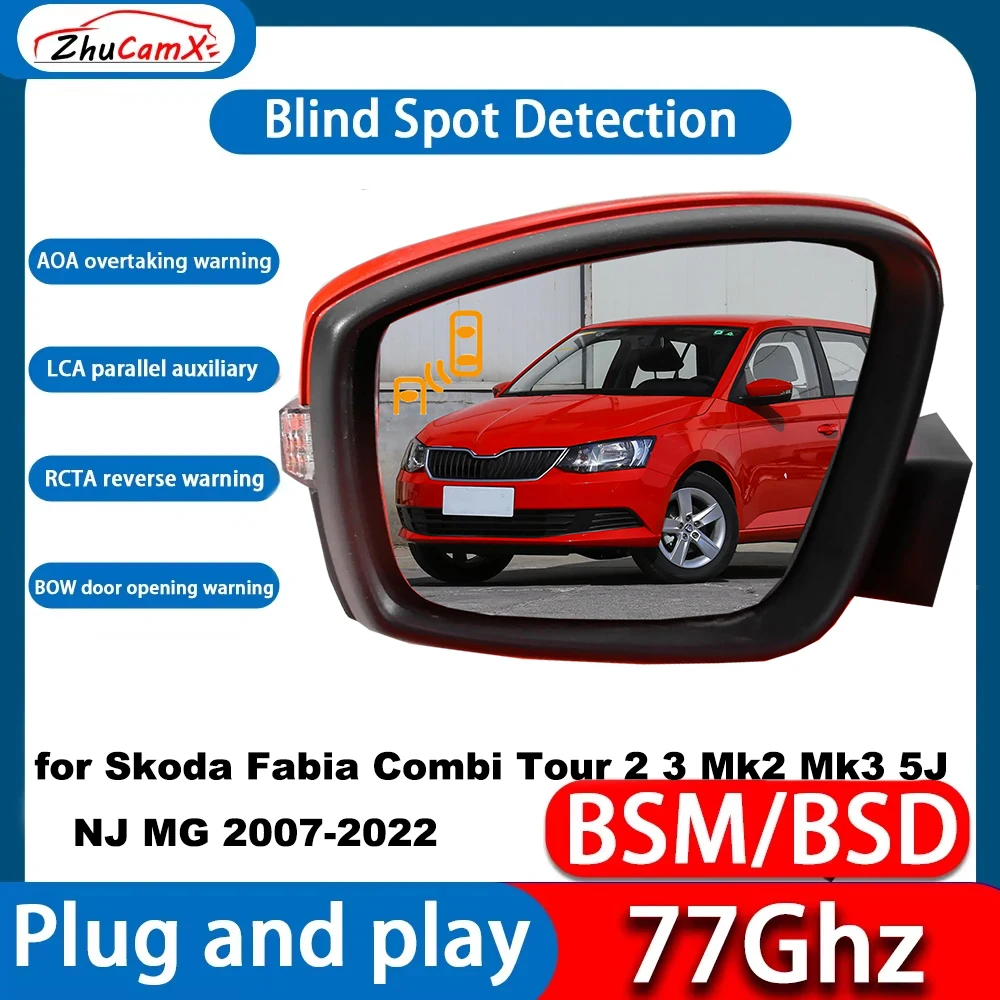 for Skoda Fabia Combi Tour 2 3 Mk2 Mk3 5J NJ MG 2007-2022 Blind Spot Detect Detection Monitoring BSM BSD System 77Ghz Wave Radar