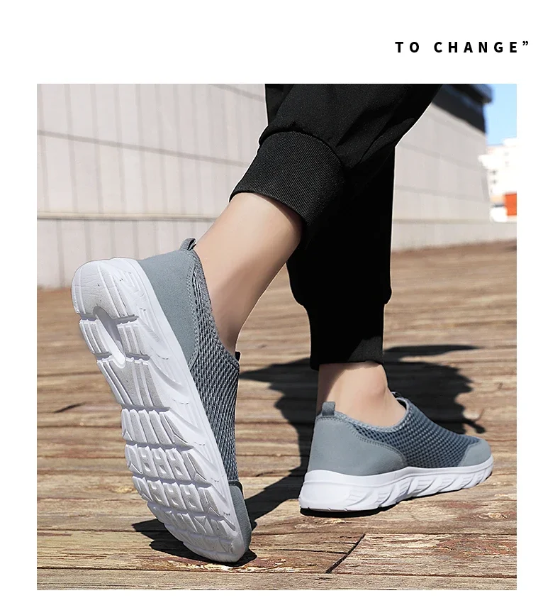 Summer Mesh Casual Shoes For Men Breathable Low-cut Men's Running Shoes Outdoor Non-slip Lightweight Sneakers Man Slip-on Shoes
