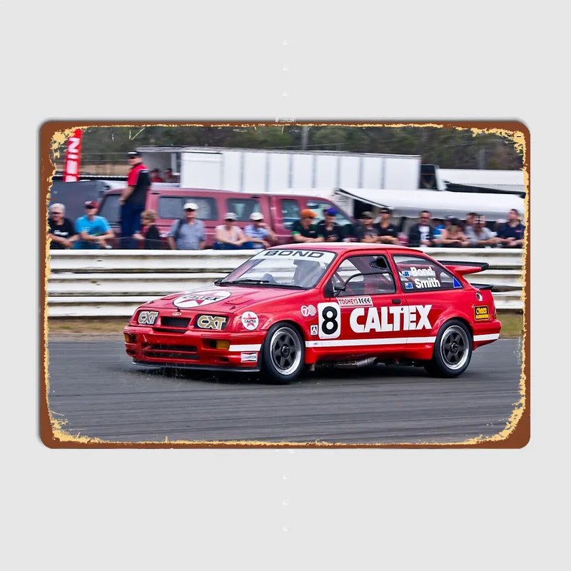 Colin Bond Sierra RS500 Cosworth GpA Rally Legend Metal Sign Poster Garage Indoor Room Decoration Car Club Vintage Home Decor