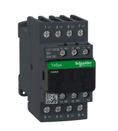 

LC1DT32BD LC1-DT32BD Contactor, TeSys Deca, 4P(4 NO), AC-1, 0 to 440V, 32A, 24VDC standard coil