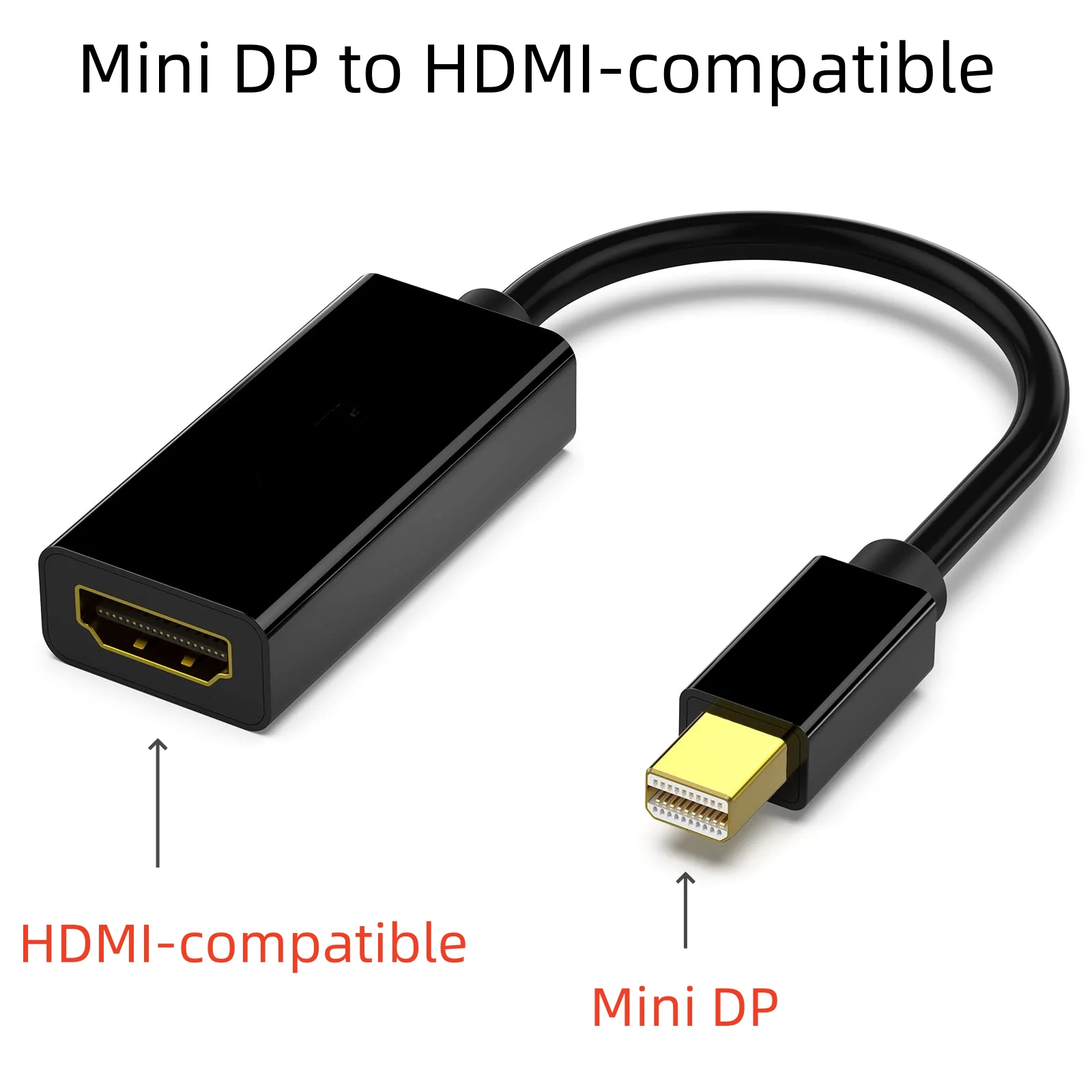 

Mini DisplayPort MiniDP to HDMI-compatible 1080P 4K Cable Uni-Directional Converter Display Cord for PC Host to Target Monitor