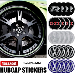 56MM 60MM 65MM Car Wheel Hub Cap Tire Center Emblem Sticker Accessories For Volkswagen VW  Golf 6 7 Passat CC 4 Motion MTM Blue