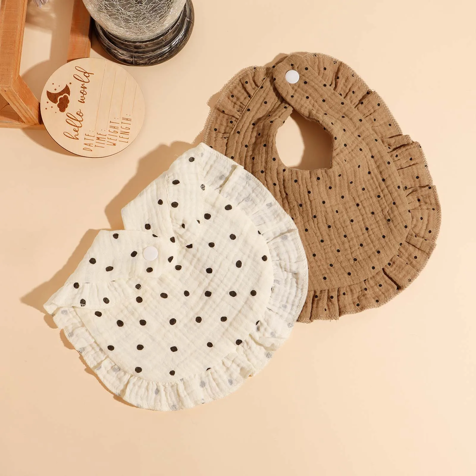 3pcs Baby Cute Ruffle Edge Saliva Towel Kids Feeding Anti Dirty Bibs Infant Burp Cloth Newborn Fashion Gift Set Accessories