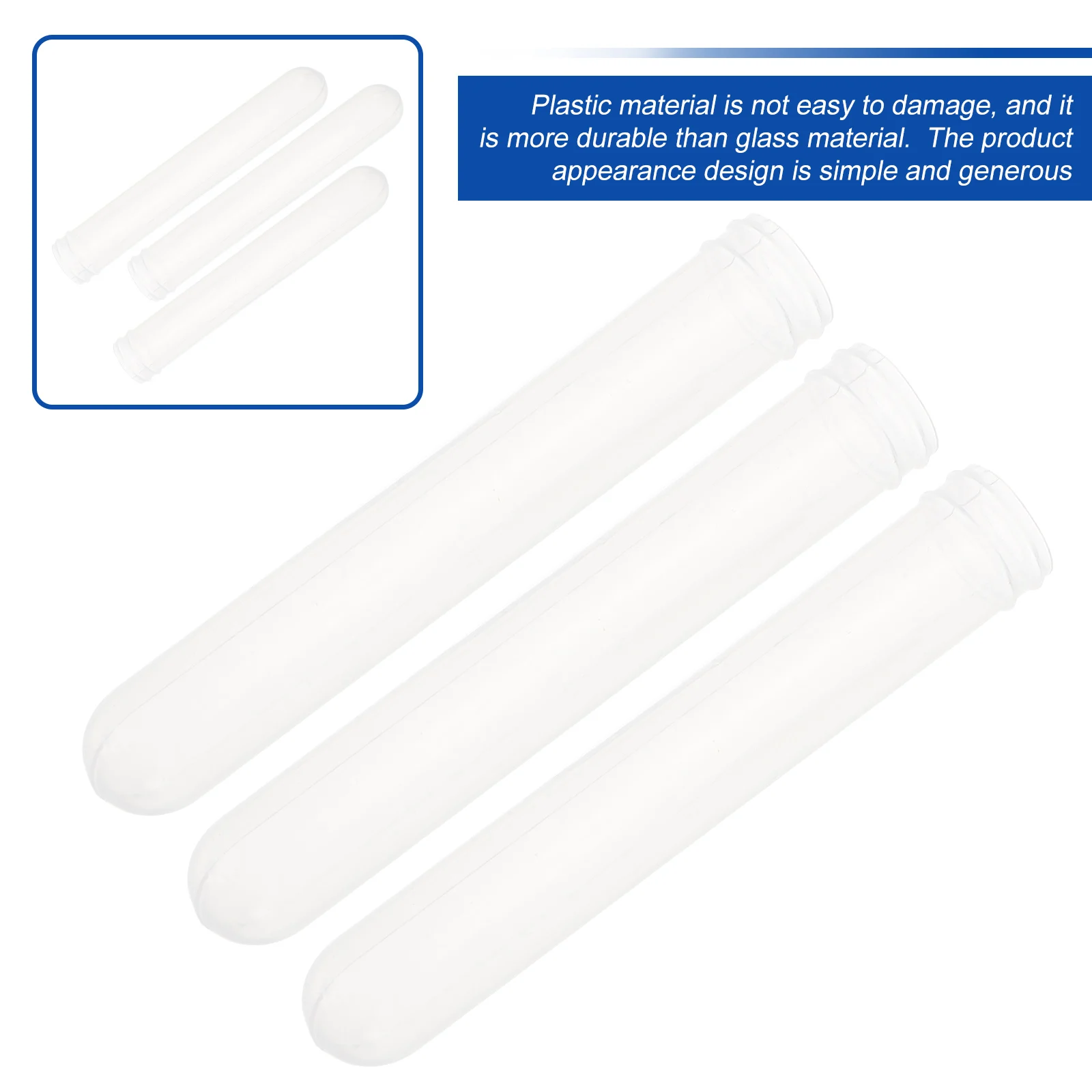 

500pcs Soft Plastic Test Tubes Clear Equipment Lightweight Chemistry Experiment Teaching Tools