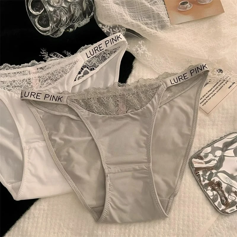 Sexy Pure Desire Lace Low-waist Underwear Ladies Pure Cotton Full Cotton Crotch 2024 New Hip Belt Women's Briefs Ropa Interior