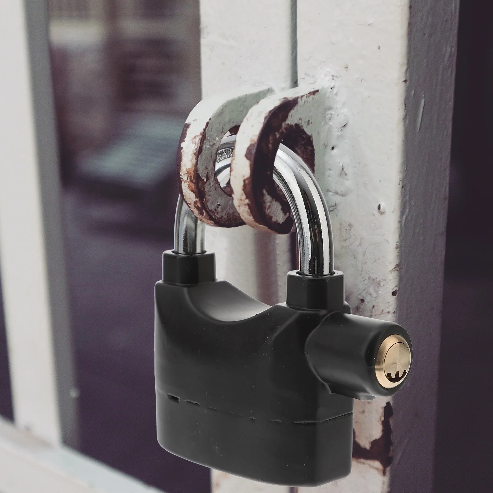 

2pcs Bicycle Anti-Theft Alarm Lock Heavy Duty For Bike Motorcycle Door Window Durable Padlock With 6 Keys Black