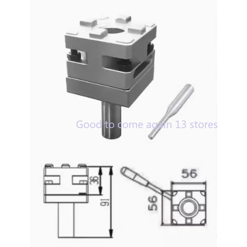 1pc Precision CNC Carving Small Copper Male Manual Chuck D56-60mm Square Electrode Holder for EDM Spark Machines ER/3R Interface