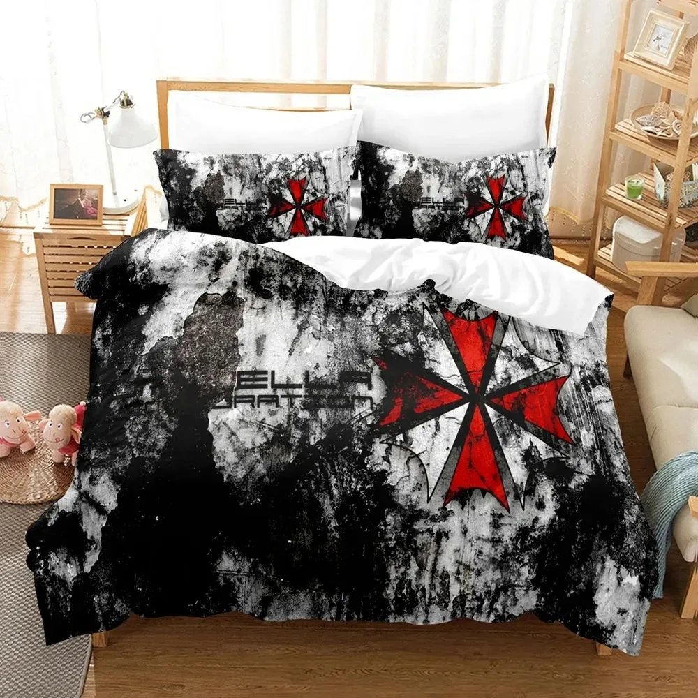 Game R-RESIDENT Corporation Red Umbrella EVIL Bedding Set Boys Girls Twin Queen King Size Duvet Cover Pillowcase Bed boys Adult