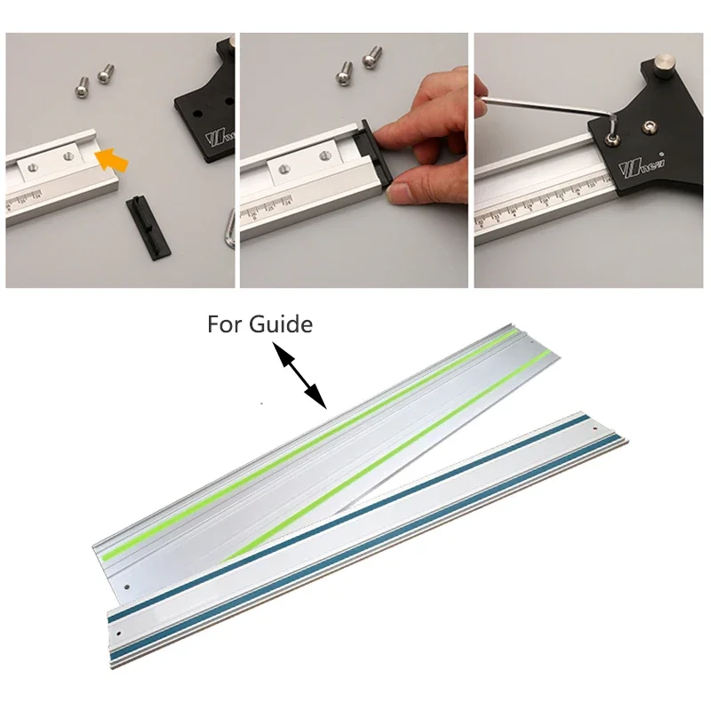 Parallel Rail Guide System Aluminium Alloy Circular Saw Track Set Fixed Guide Rail Bracket For Track Saw Track Repeatable Cuts
