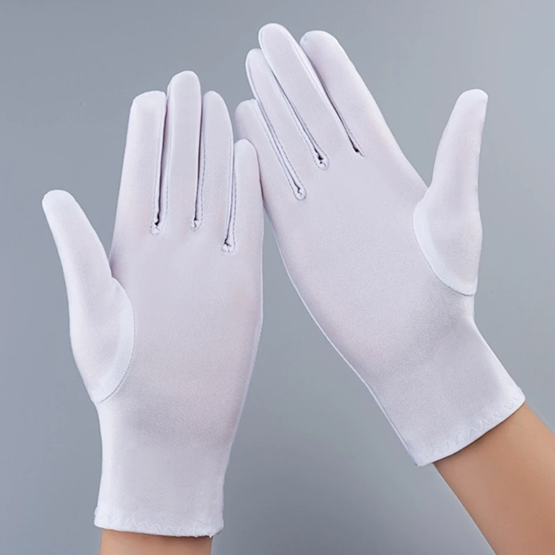 1pair Professional Jeweler Gloves Elastic Lining Men Women Breathable Mittens for Polices, Waiters,