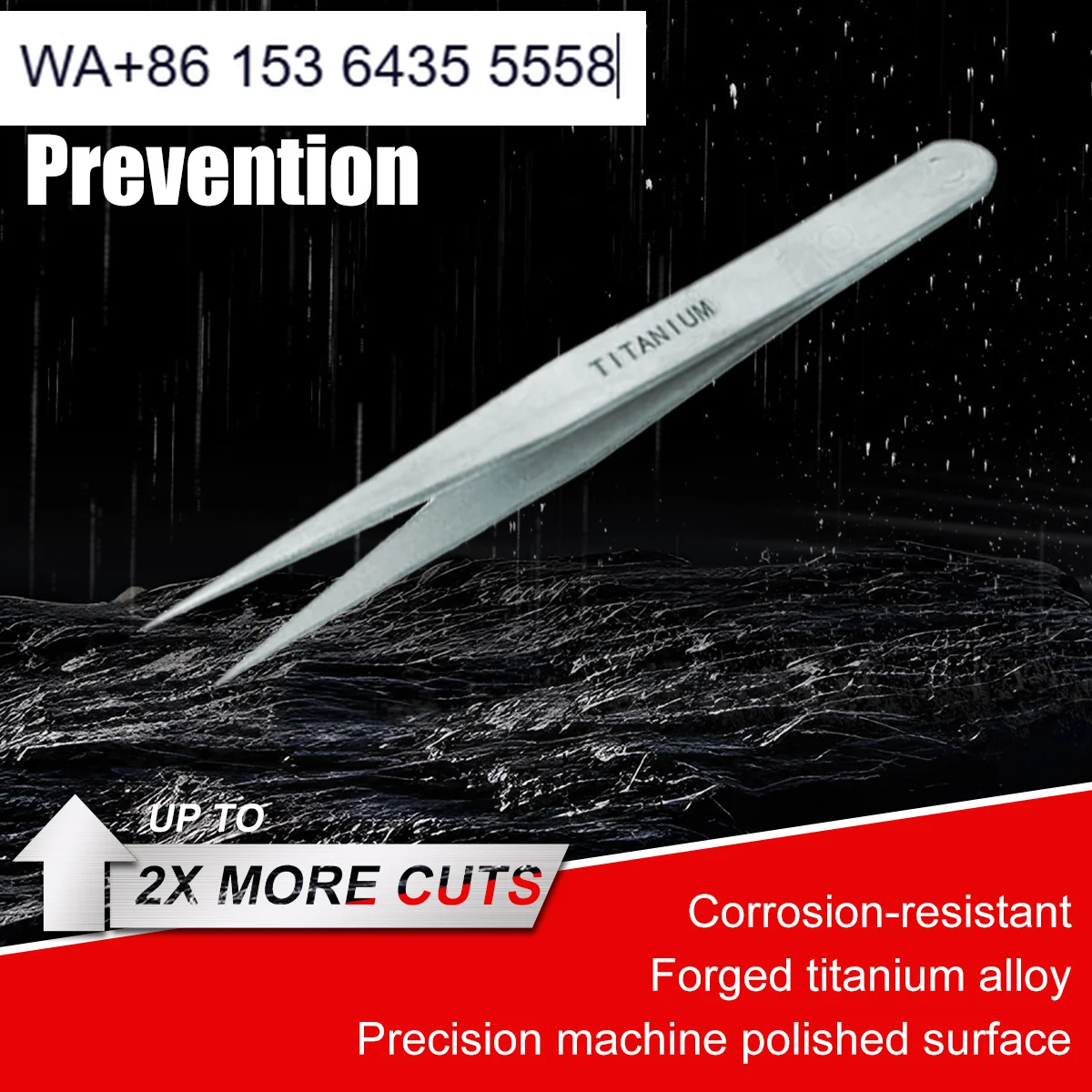 HENITUER T1124 Titanium Tools Non Magnetic Multifunctional Titanium Sharp Type Tweezer for  Medical Aviation Fields