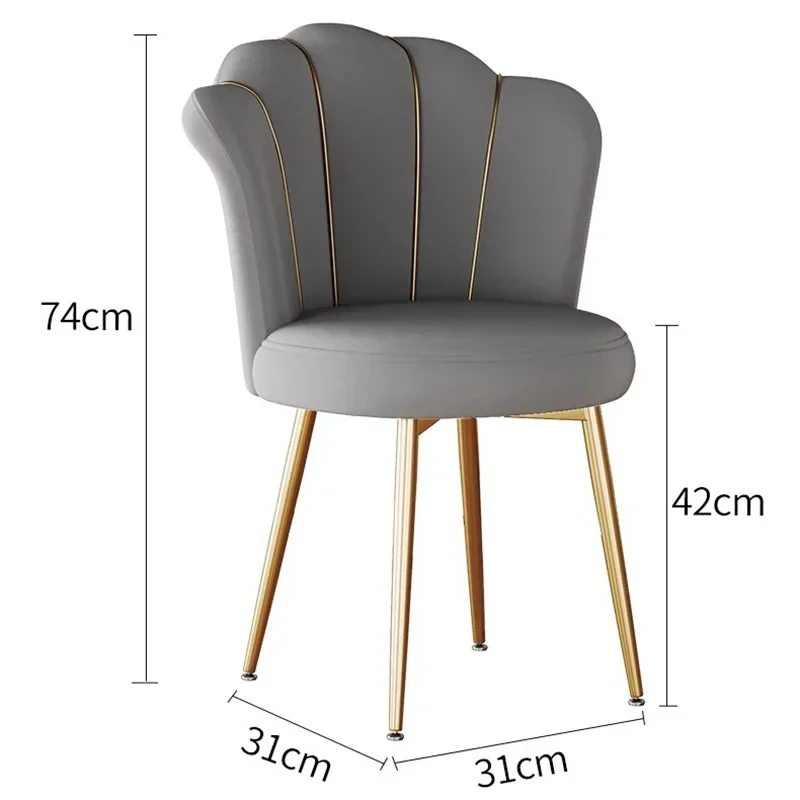 Chair Dresser Makeup Simple Backrest Dining Stool Dressing Nail Art Dining Bedroom Petal Chairs Luxury Sillas Furniture DC-302