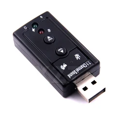 1pcs External USB AUDIO SOUND CARD ADAPTER VIRTUAL 7.1 USB 2.0 Mic Speaker Audio Headset Microphone 3.5mm Jack Converter