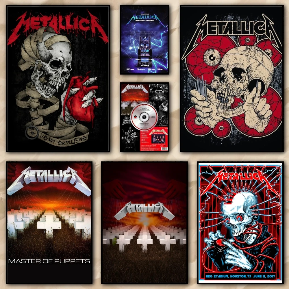 B و METALLICA لوحة فنية ذاتية الخط HD قماش المشارك غرفة المعيشة غرفة نوم بار الديكور الجمالي