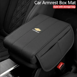 Car Leather Armrest Box Pad Memory Foam Armrest Mat For Chevrolet Captiva Spark Cruze Tracker Epica Optra SS Lanos Z71 Nubira