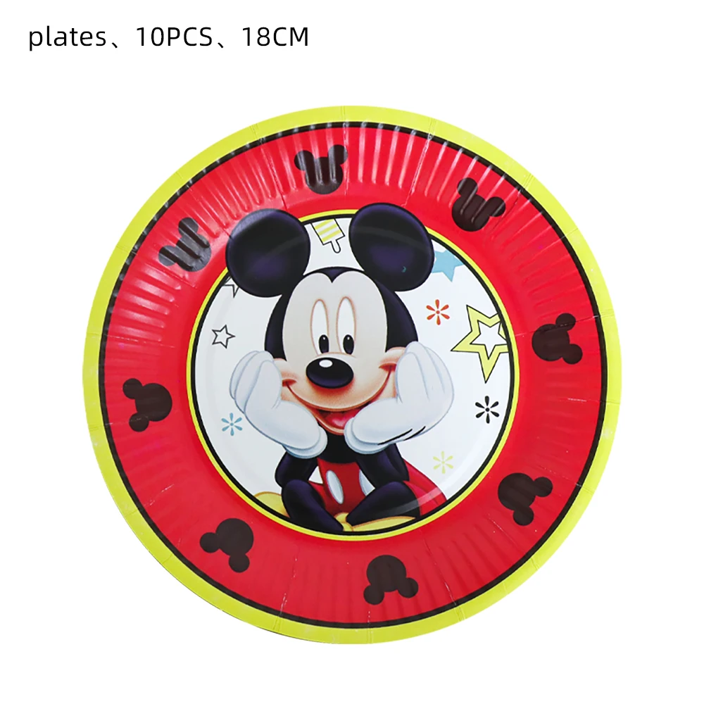 Mickey Mouse Einweg geschirr Geburtstags feier liefert Mickey Baby Dusche Ballon Tasse Platte Geschenkt üte Kind DIY Party Dekoration