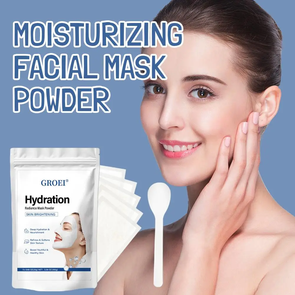 100g hidratante máscara facial em pó máscara facial água luz brilho cristal máscara macia em pó limpeza máscara facial em pó