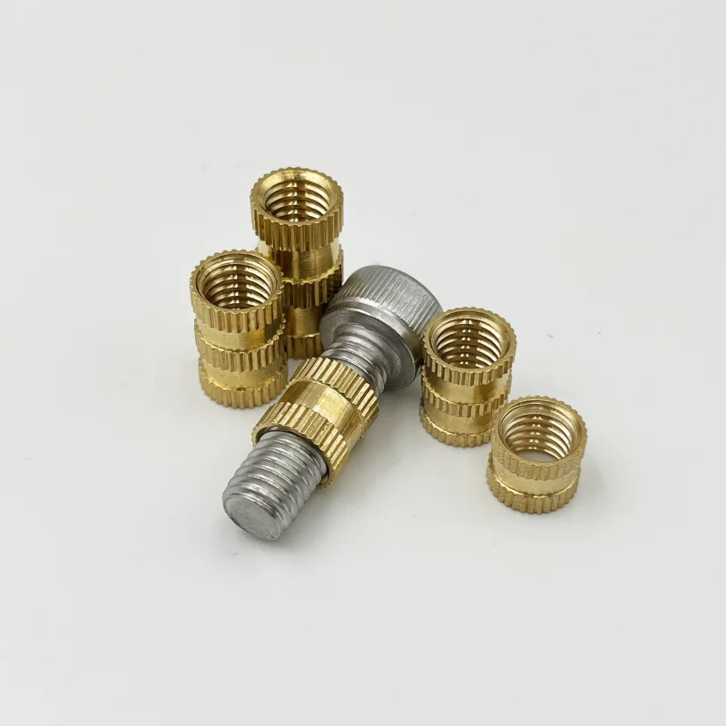 1/4 Größe Zoll Messing Gewinde einsatz mutter Gewinde Heiz mutter gerändelt Hot Melt Moulding Spritzguss eingebettete Einst eck mutter für Kunststoff – Detail 5