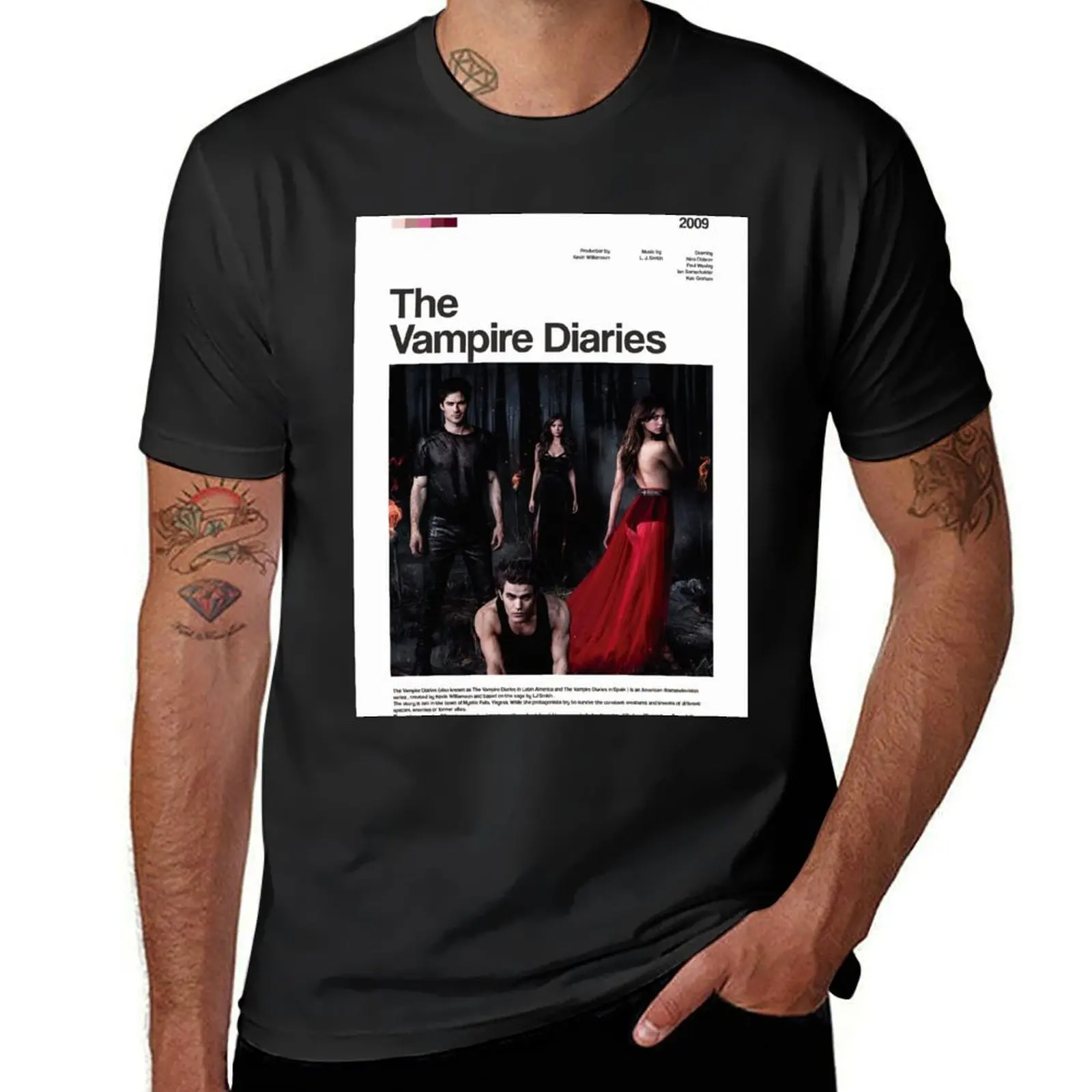 the vampires diaries series poster T-Shirt anime sublime boys whites sports fans t shirts for men pack