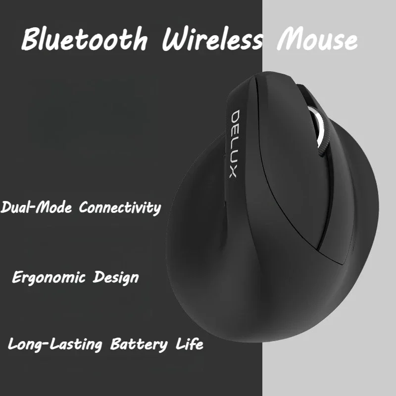 

Vertical Wireless Bluetooth Mouse Ergonomic Rechargeable Mouse Four-level DPI Adjustment Game Mouse for Windows Mac Laptop
