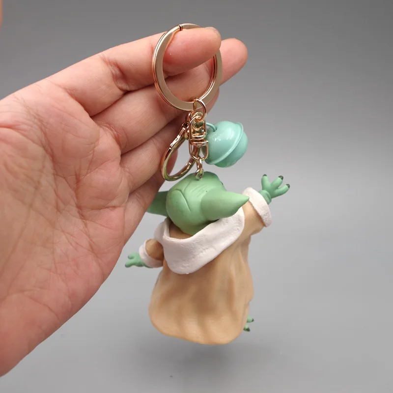 Disney Anime Star Wars Yoda Keychain Doll Master Darth PVC Model Keyring Pendant for Children Birthday Gift Kids Fans Hobby Toy