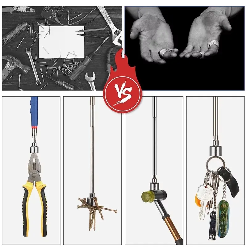 Portable Telescopic Magnetic Magnet Pen Handy Tool Capacity For Picking Up Nut Bolt Extendable Pickup Rod Stick