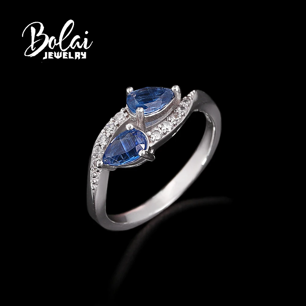 

Light luxury 925 sterling silver women's ring natural pear 4*6mm kyanie gemstone fine jewelry for anniversary and holiday gifts