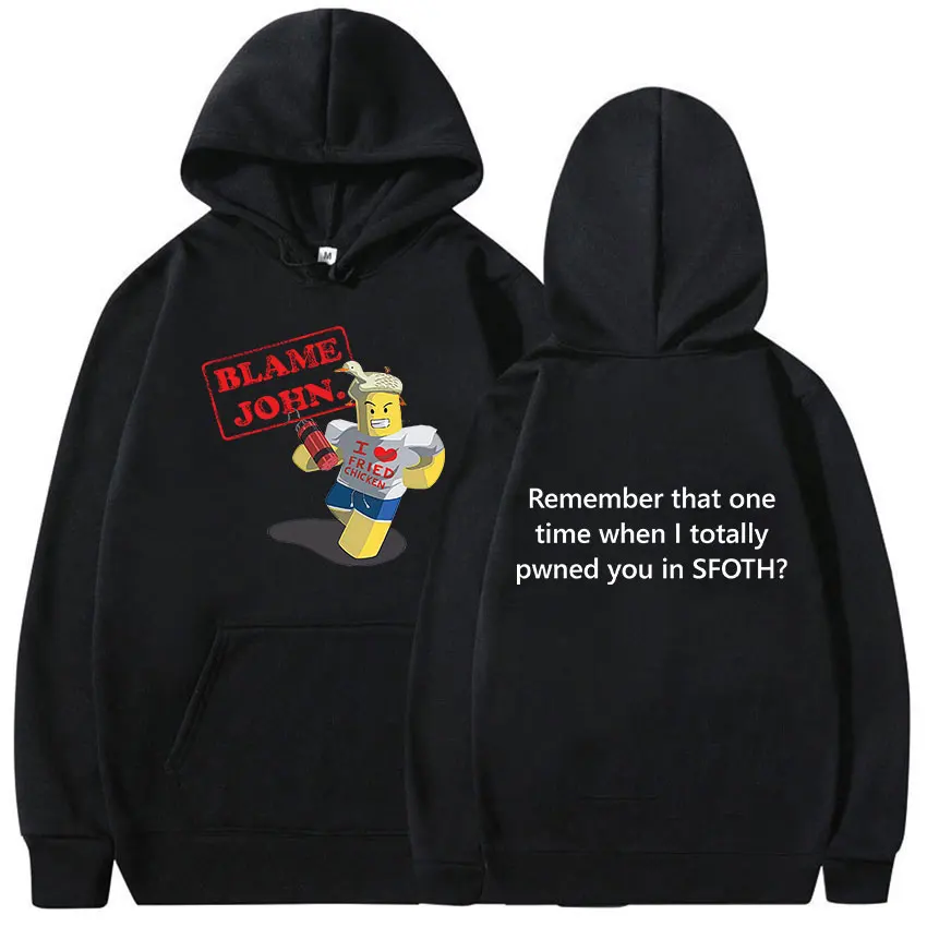 مضحك اللوم جون ميمي هوديي Shedletsky Forsaken موضة كم طويل البلوز الرجال النساء عادية الخريف الشتاء المتضخم مقنعين #1