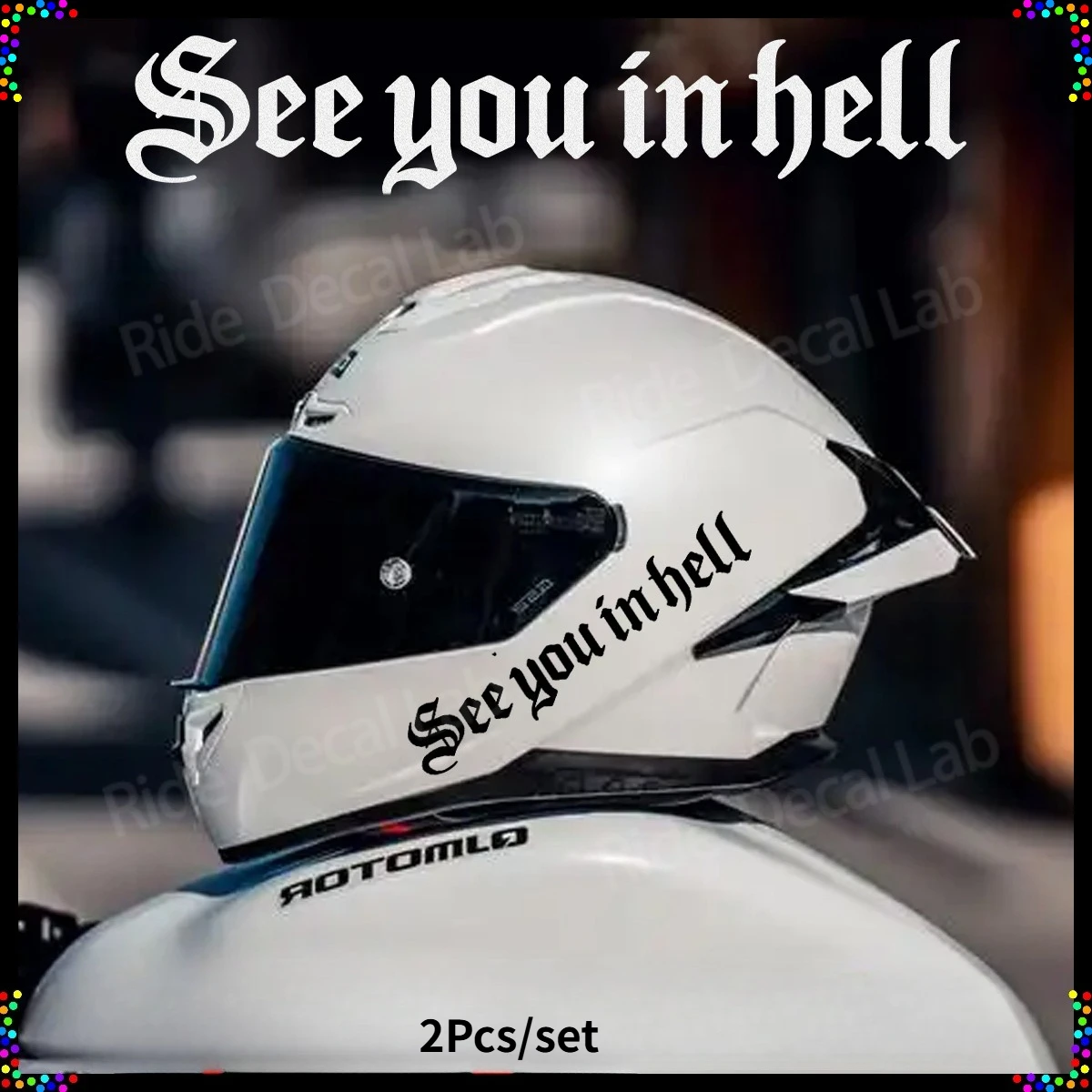 

Стикер «До свидания в аду»: Забавная светоотражающая наклейка в готическом стиле для мотоцикла, шлема, автомобиля, виниловая наклейка для тюнинга